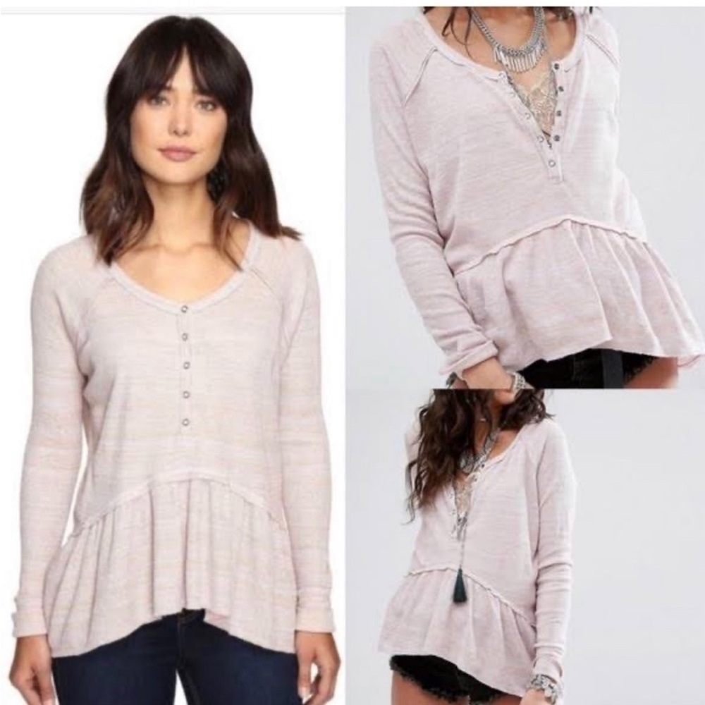 Free People Women's Scoop Neck
Peplum Top
